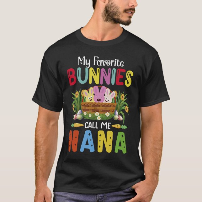 Nana Easter Bunny Happy Easter Day Grandma Mom T-Shirt (Vorderseite)