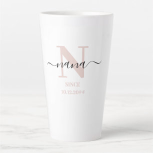 Nana Elegant Script Monogram Rosa Hauch Milchtasse
