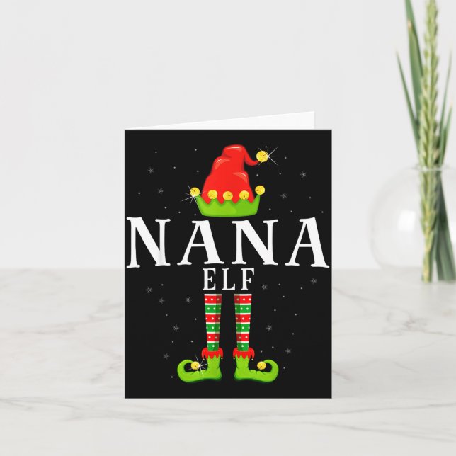 Nana Elf Christmas Matching Xmas Pajama  Karte (Vorderseite)