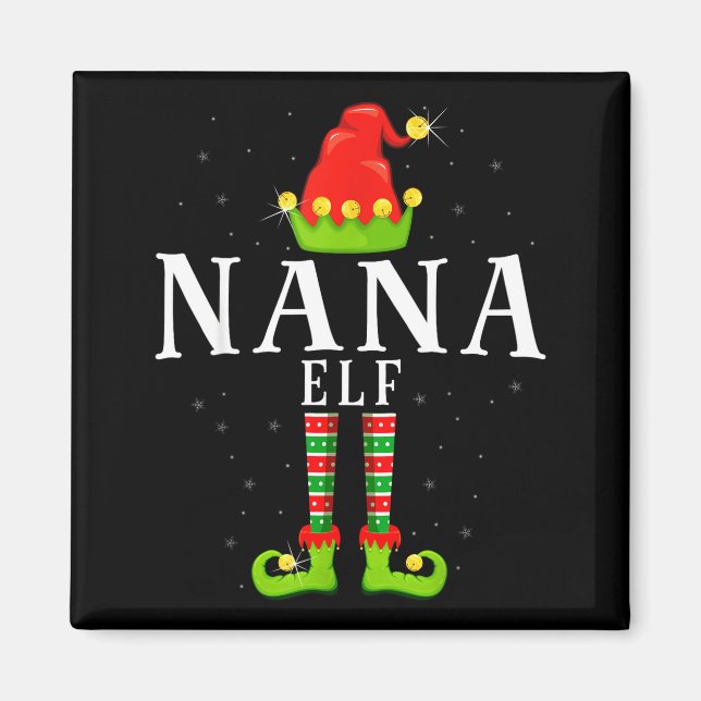 Nana Elf Christmas Matching Xmas Pajama  Magnet (Vorne)