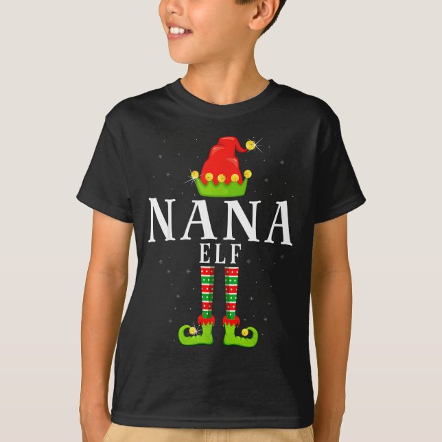 Nana Elf Christmas Matching Xmas Pajama  T-Shirt (Vorderseite)