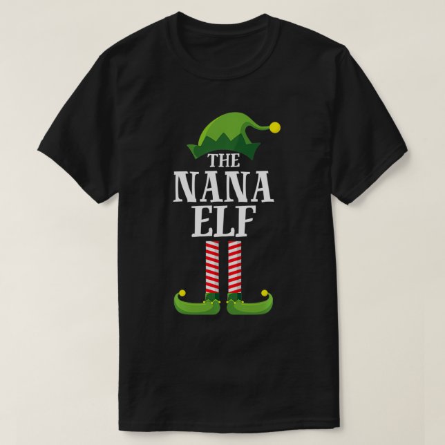 Nana Elf Matching Family Group Weihnachts-Party T-Shirt (Design vorne)