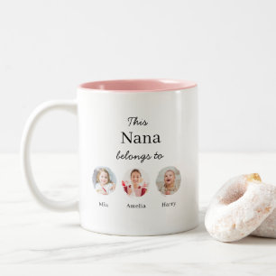 Nana Enkelkinder Süß Personalisiert  Zweifarbige Tasse