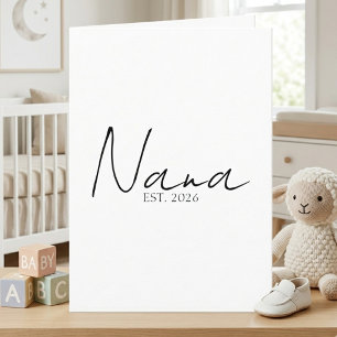Nana EST-Jahresankündigung Elegantes Skriptdesign Karte