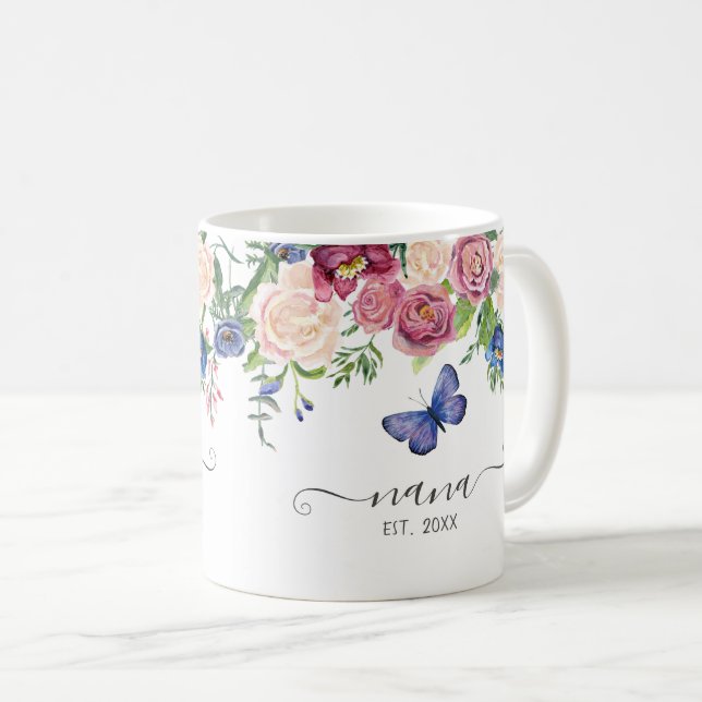 Nana Etablierte Hübsche Rosa Flora Kaffeetasse (VorderseiteRechts)