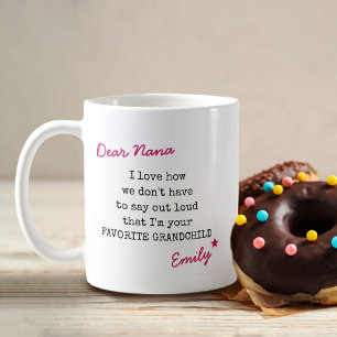 Nana Favorite Grandchild-Schrift Typografie Kaffeetasse