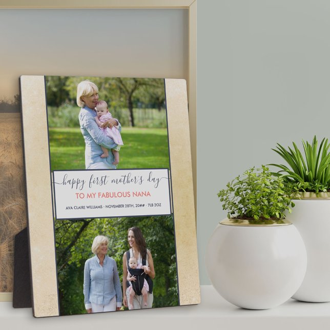 Nana First Mthers Day - 2 Foto Personalisiert Fotoplatte (Von Creator hochgeladen)