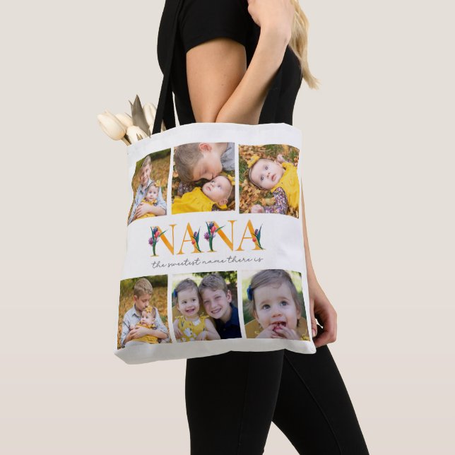 Nana Floral Custom Foto Tulips Einkaufstasche (Von Nahem)