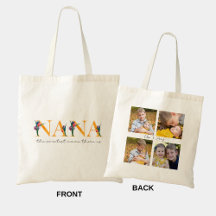 Nana Floral Personalisierte Fotos Einkaufstasche