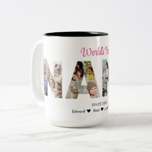 Nana Foto Collage Letter Cutout Oma Picture Zweifarbige Tasse