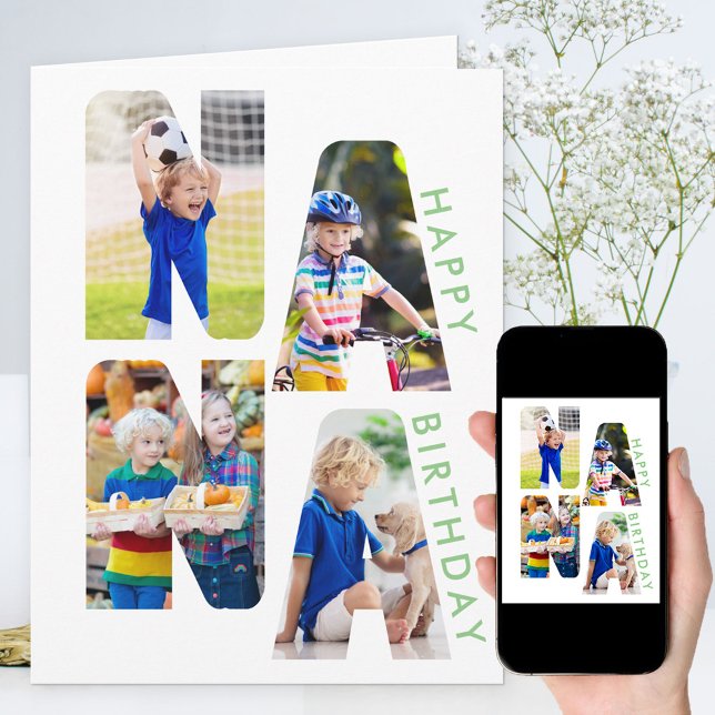 NANA Foto Letter Cutout Birthday Karte (Von Creator hochgeladen)