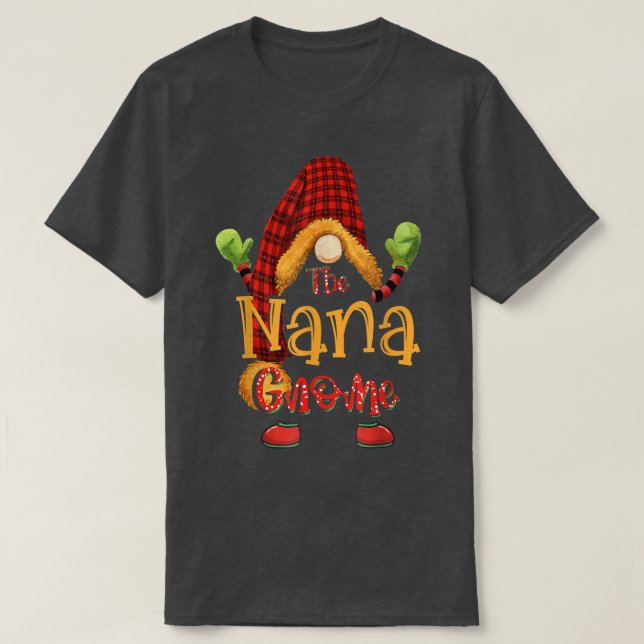 Nana gnome Weihnachts Pyjamas passende Familie Gru T-Shirt (Design vorne)