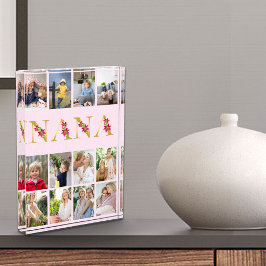 Nana Gold Floral Letters 12 Vertikale Foto Collage