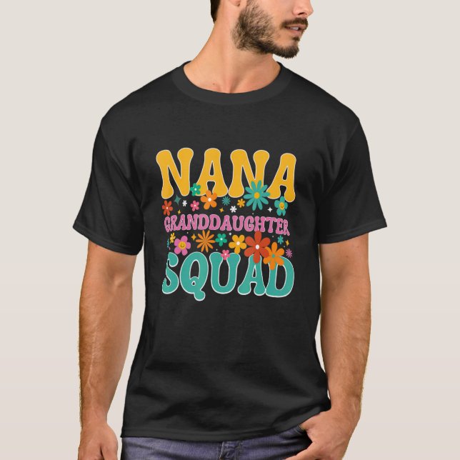Nana Granddaughter Squad groovy nana For Women Gra T-Shirt (Vorderseite)