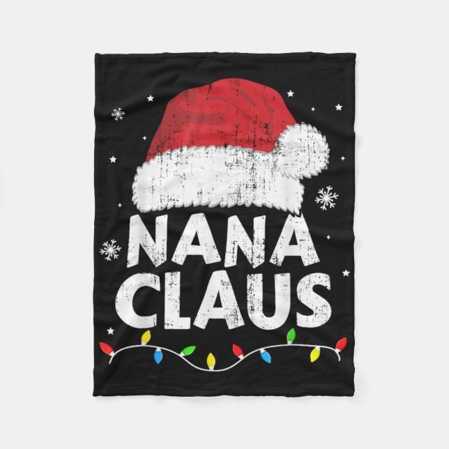Nana Grandma Claus Christmas Lights Matching Famil Fleecedecke (Vorderseite)