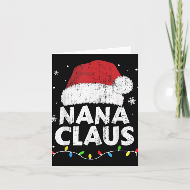 Nana Grandma Claus Christmas Lights Matching Famil Karte (Vorderseite)