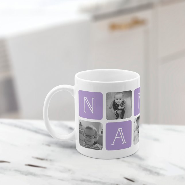 NANA Großmutter Foto Collage Tasse | Violett (Von Creator hochgeladen)