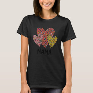Nana Hearts Leopard Kariert Vlentines Day Boys Gir T-Shirt