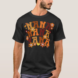 Nana Herbst Vintag Retro Groovy Hippie Herzflor T-Shirt
