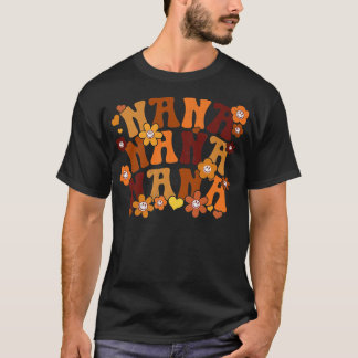 Nana Herbst Vintag Retro Groovy Hippie Herzflor T-Shirt