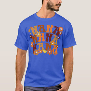 Nana Herbst Vintag Retro Groovy Hippie Herzflor T-Shirt
