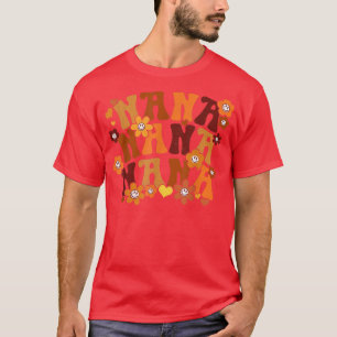 Nana Herbst Vintage Retro Groovy Hippie Herz Blume T-Shirt