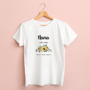 Nana   Hübsche rustikale Sonnenblumen und Namen T-Shirt