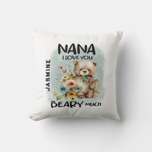 Nana I Liebe You Beary Much - Personalisierter Nam Kissen