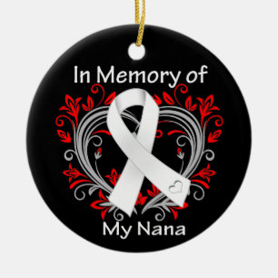 Nana - im Gedächtnis-Lungenkrebs-Herzen Keramikornament