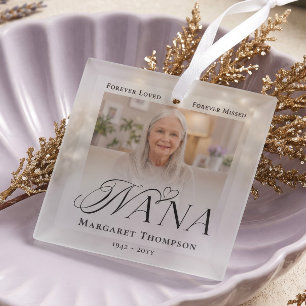 Nana In Loving Memory Erinnerungsfoto-Andenken Ornament Aus Glas