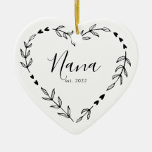 Nana Jahr Est. Weihnachtskeramik-Ornament