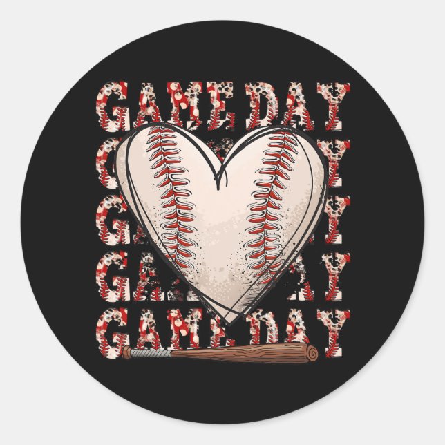 Nana Leopard Game Day Baseball Lover Mütter Day Runder Aufkleber (Vorderseite)
