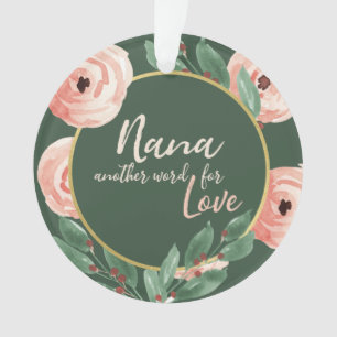 Nana Liebe Floral Berry Rose mit Foto Ornament