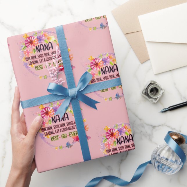 Nana Liebe sie verwischt sie Schnurrbart sie Geschenkpapier (Schenken)