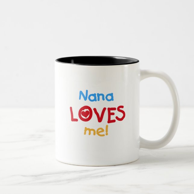 Nana Lieben Me T - Shirt und Geschenke Zweifarbige Tasse (Rechts)