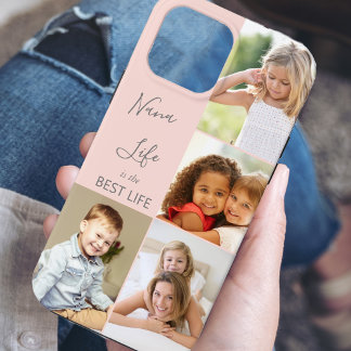 Nana Life ist das beste Leben 4 Foto Collage Pink Case-Mate iPhone Hülle