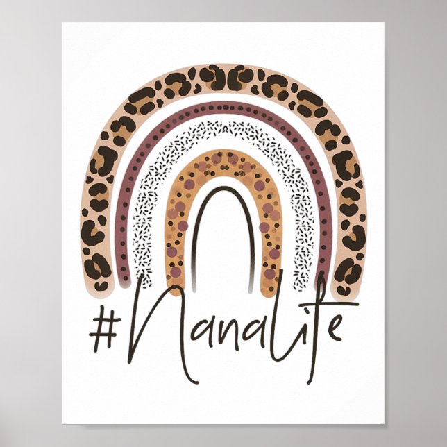 Nana Life Oma Cheetah Leopard Frauen Weihnachten Poster (Vorne)