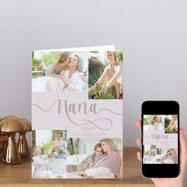 Nana Mutter Tag 4 Foto Collage Pink Holiday Car Feiertagskarte