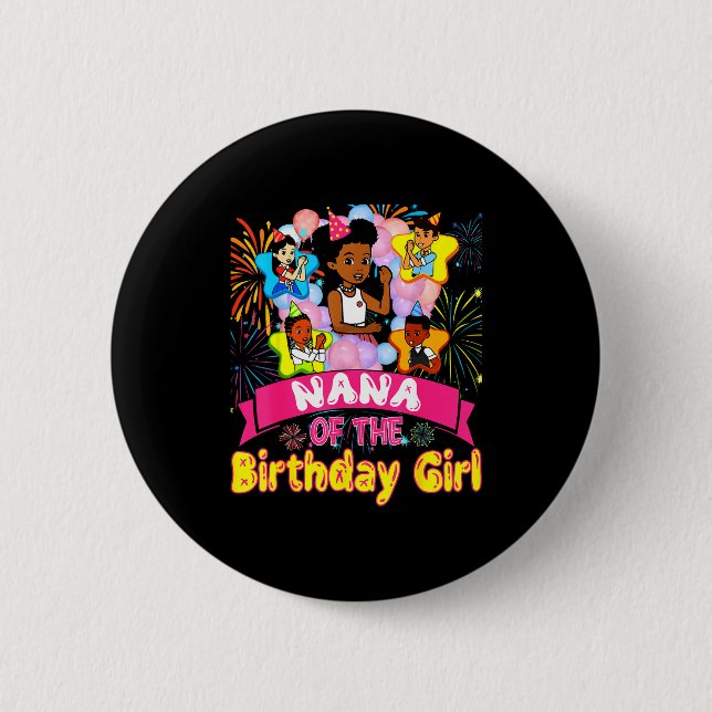 Nana Of Birthday Girl Gracie Birthday Dolls Girl P Button (Vorderseite)