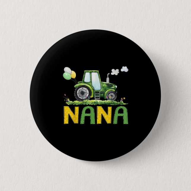 Nana Of The Birthday Boy Tractor Farm Truck Matchi Button (Vorderseite)