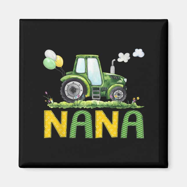 Nana Of The Birthday Boy Tractor Farm Truck Matchi Magnet (Vorne)