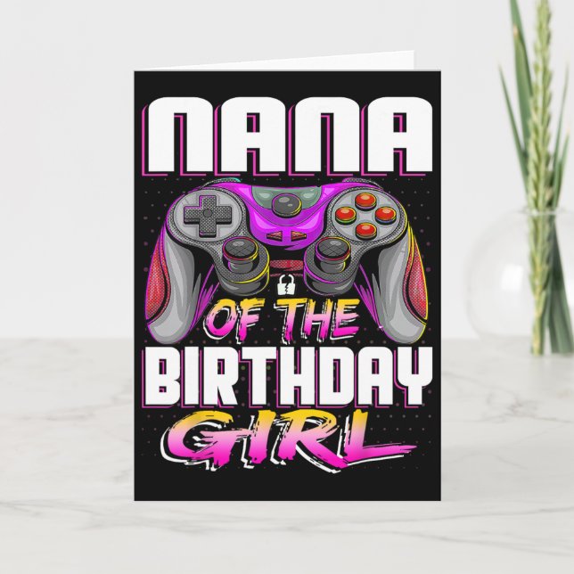 Nana of the Gamer Girl Matching Video Game Birthda Karte (Vorderseite)