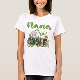 Nana of the Wild One Safari Animals T-Shirt