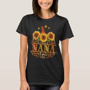 Nana Pumpkin Leopard Print Sunflower Oma Geschenk T-Shirt