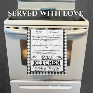 Nana Recipe Schwarz-weiß Bauernhof Buffalo Kariert Geschirrtuch