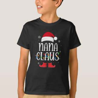 Nana Santa Claus Hat With Xmas Light Christmas T-Shirt