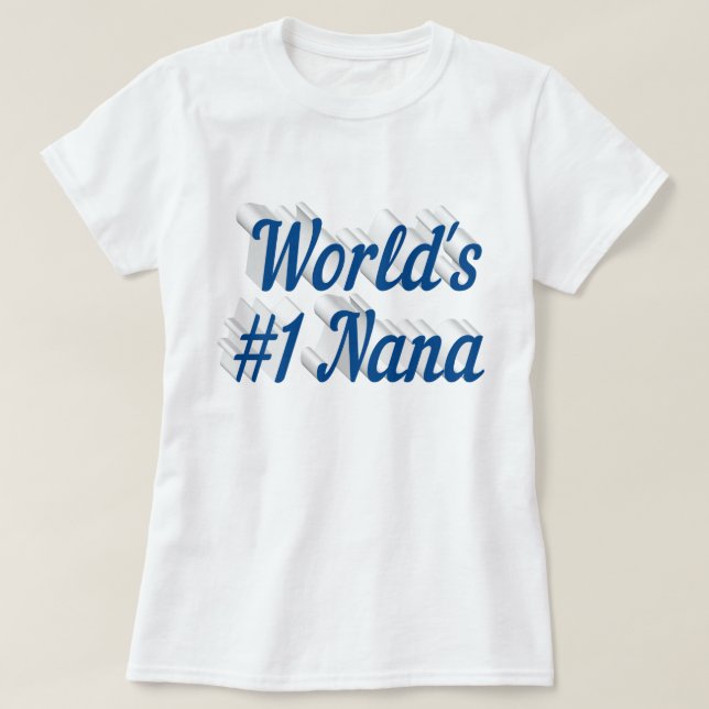 Nana Sea Blue Text Mütter Day T-Shirt (Design vorne)