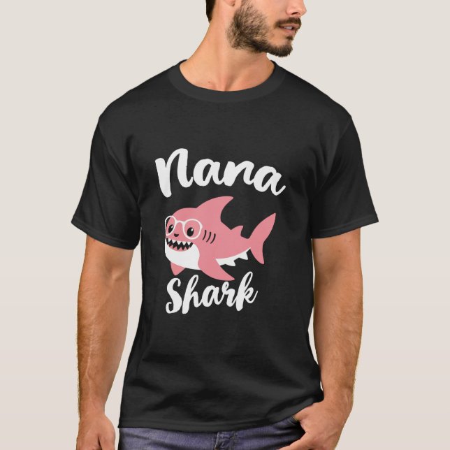 Nana Shark Mother Day Oma Funny T-Shirt (Vorderseite)