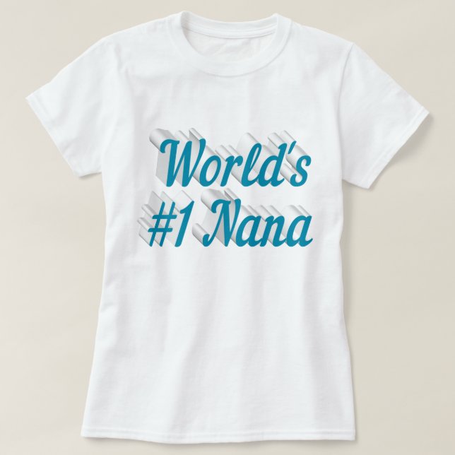 Nana Sky Blue Text Mütter Day T-Shirt (Design vorne)