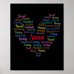 Nana Strong Beautiful Kümmre Family Mother Day Poster